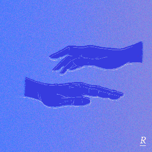 gif de l'ensemble des couvertures des épisodes: deux mains se rapprochent, se caressent et se serrent sur un fond passant du rose au bleu.